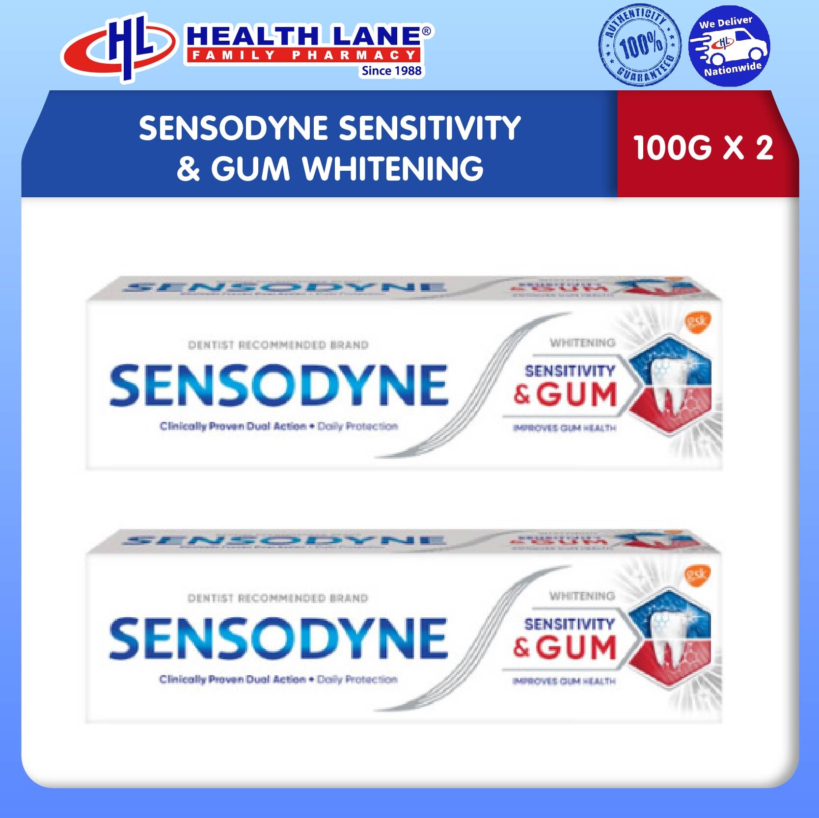 SENSODYNE SENSITIVITY & GUM PEMUTIH (100G X 2)